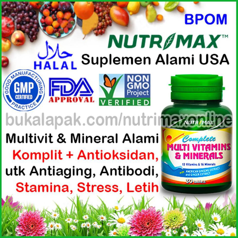 Hot Sale!! Nutrimax Complete Multivitamins & Minerals Isi 30 Multivitamin Multi Vitamin Mineral