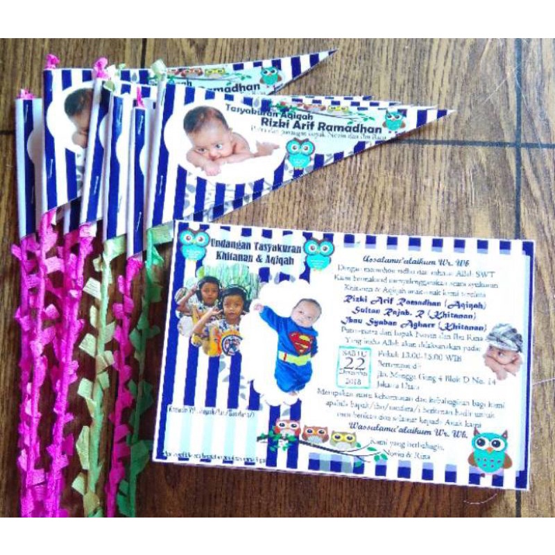undangan+bendera aqiqah free kartu ucapan terima kasih