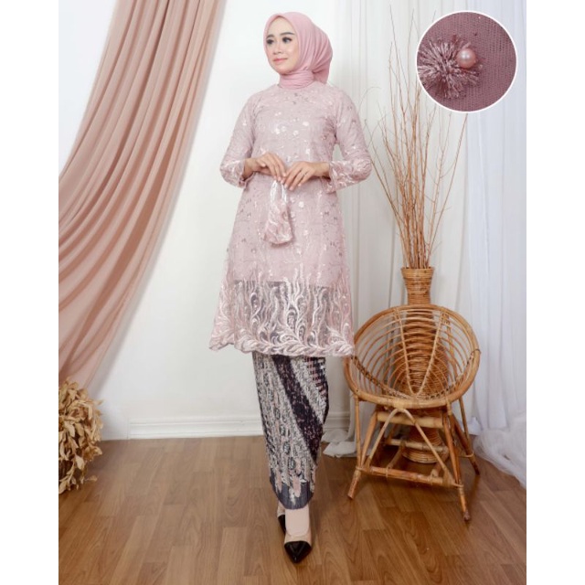 SET TUNIK PADANG/SETELAN KEBAYA TUNIK BRUKAT MODERN/KEBAYA BRUKAT PESTA/KEBAYA LAMARAN/KEBAYA WISUDA