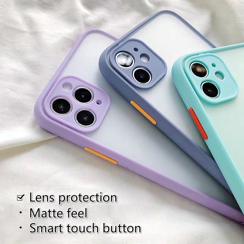 Case Bahan PC matte Desain Lensa Kamera Untuk iPhone 11 11 Pro Max 6 6S 7 8 Plus X XS Max XR