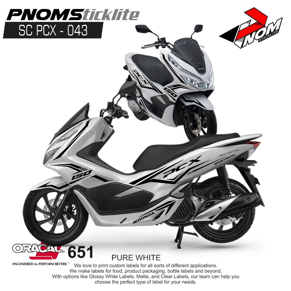 Tersedia Cutting Sticker Pcx Racing White Grey Terlaris Shopee