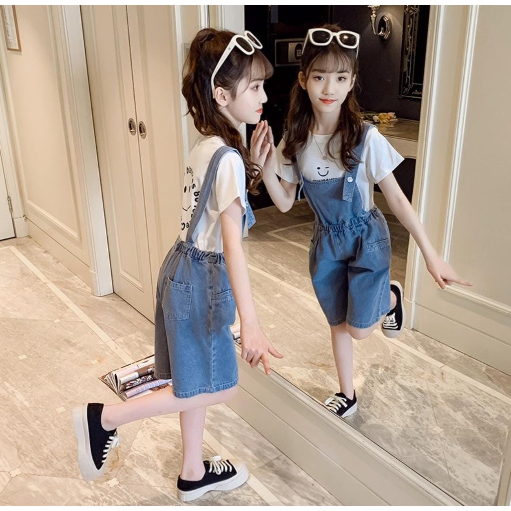 Promo !! Setelan overal anak - setelan overal wink smile import uk 2-3th (putih)