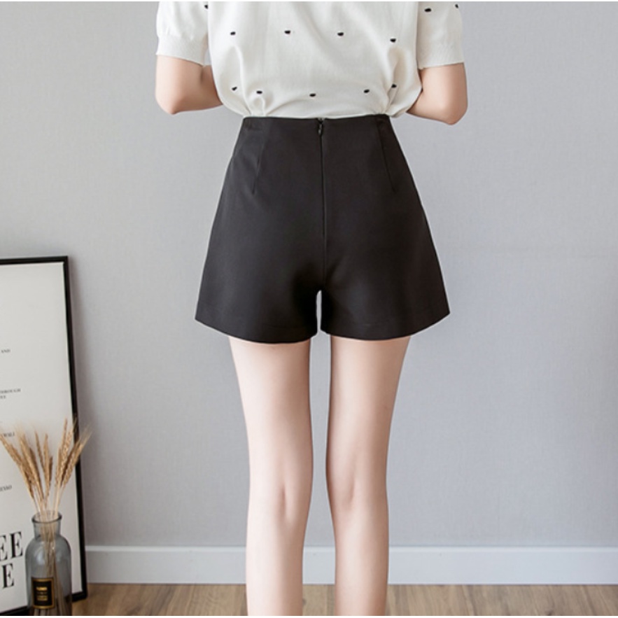 【Blossom】A-Line Chiffon Draped Suit Korean Short Pants 7278