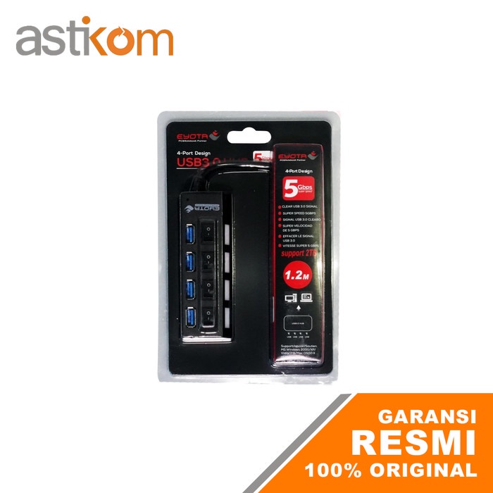 Usb Hub 3.0 Saklar 4 port EYOTA USB HUB SAKLAR 4 PORT 3.0 1,2M