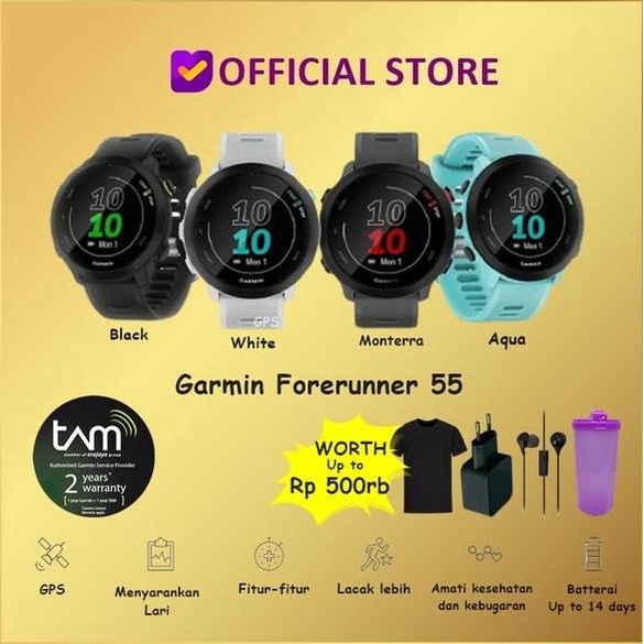 Ads Garmin Forerunner 55 Smart Watch Fore Runner Smartwatch Garmin Dikoadrinanda