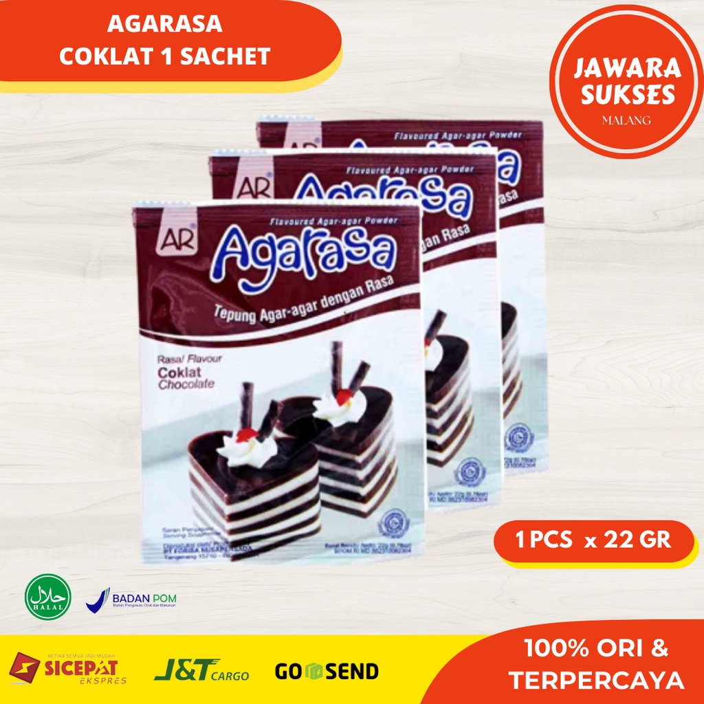 

[Beli 3 Gratis 1] Agarasa Sachet 22gr | Agar agar Coklat | Nutrijel Jelly