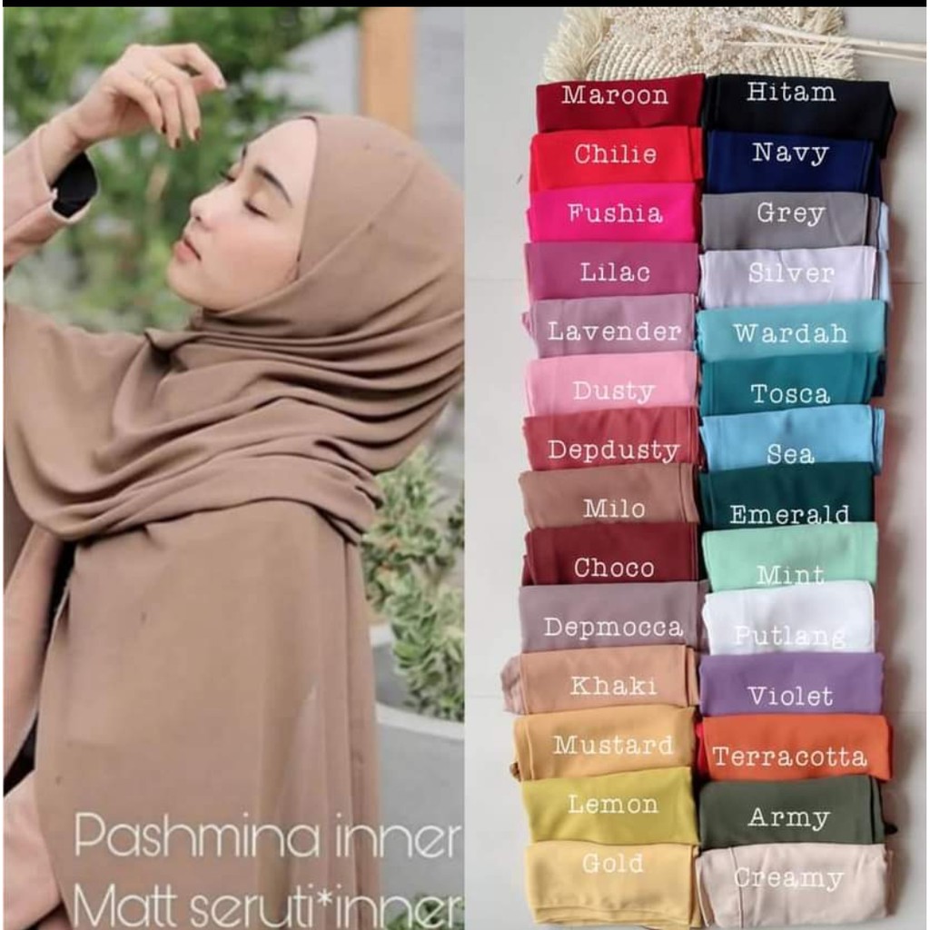 pasmina inner 2in1TERBARU PASHMINA INNER CERUTY BABYDOLL PREMIUM /PASHMINA CERUTY+INNER 180 x 75cm