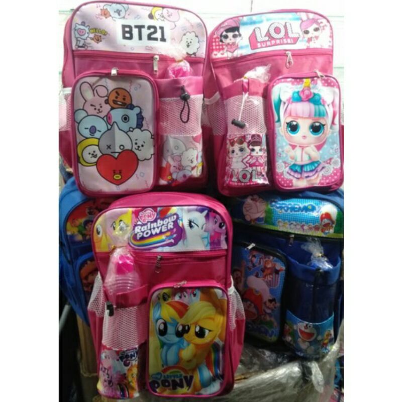 tas ransel anak perempuan BTS 21 FREE botol minum tas punggung tas sekolah anak perempuan