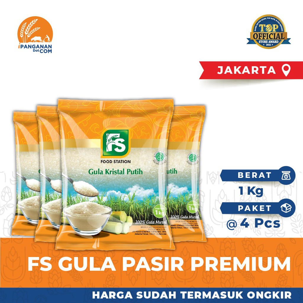 

FS GULA PASIR PREMIUM 1Kg @4 Pack (Harga + Ongkir)