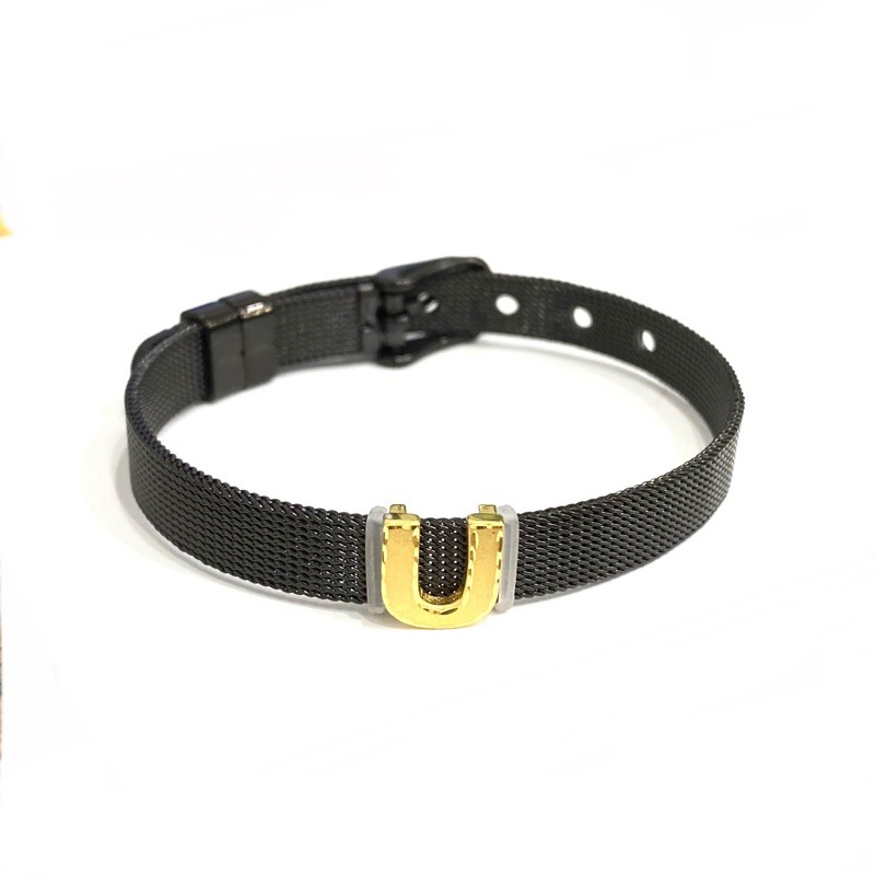 Gelang Gesper Arloji Set Liontin Emas Asli Kadar 700 Huruf U