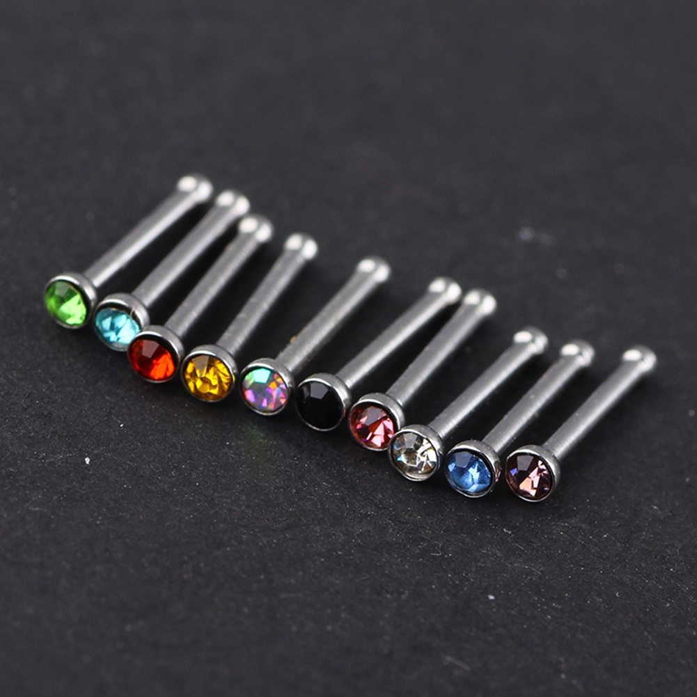 36pcs Cincin Tindik Hidung Bahan Stainless Steel Titanium Steel Ukuran 1.5mm