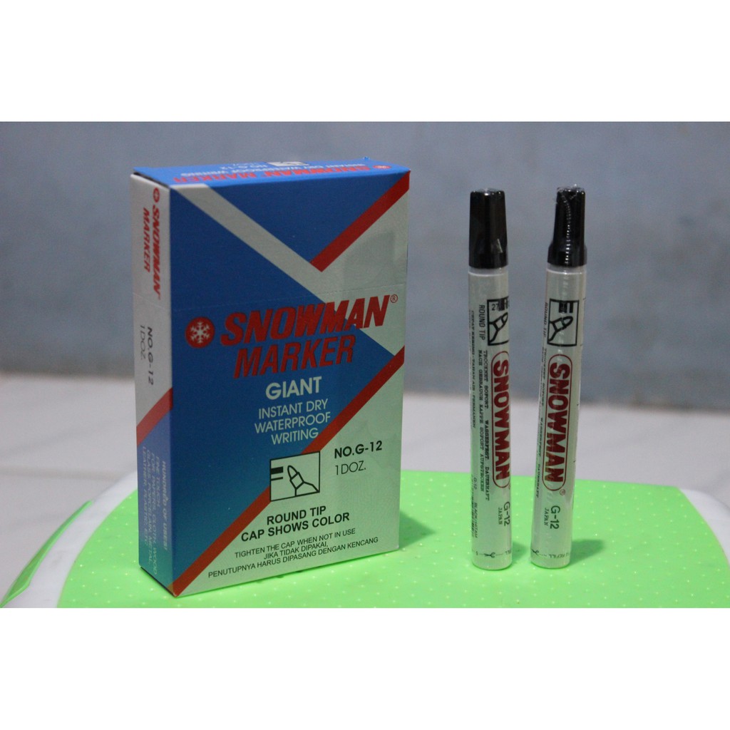 

spidol permanent permanen marker snowman whieboard hitam