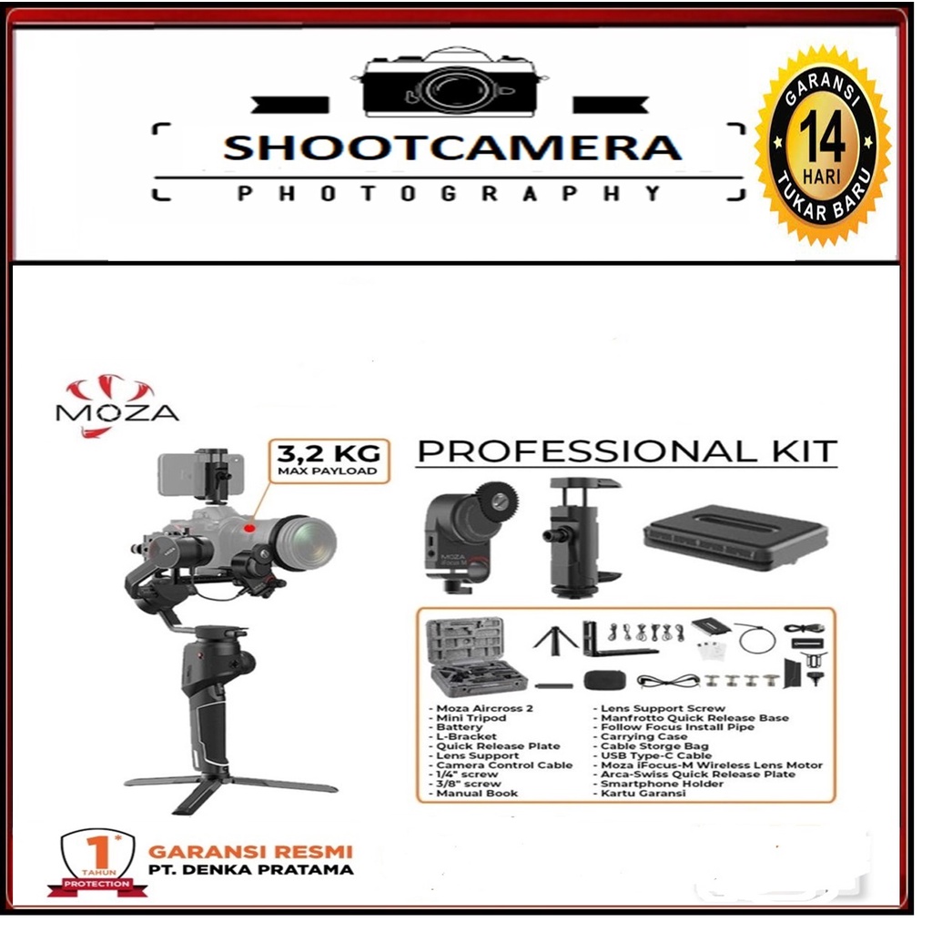 MOZA AIR CROSS 2 3-AXIS PROFESSIONAL KIT - MOZA AIR CROSS 3 PRO