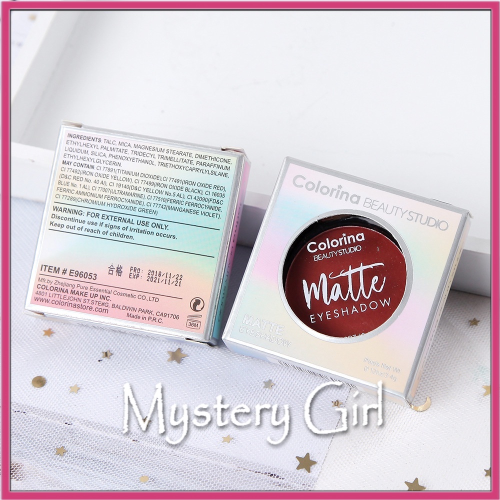 Mysterygirl - Colorina Palet Mini Eyeshadow Matte 1 Warna Eyeshadow Glitter Highlitter Mata STYLE Flash Sequined Korean Palette