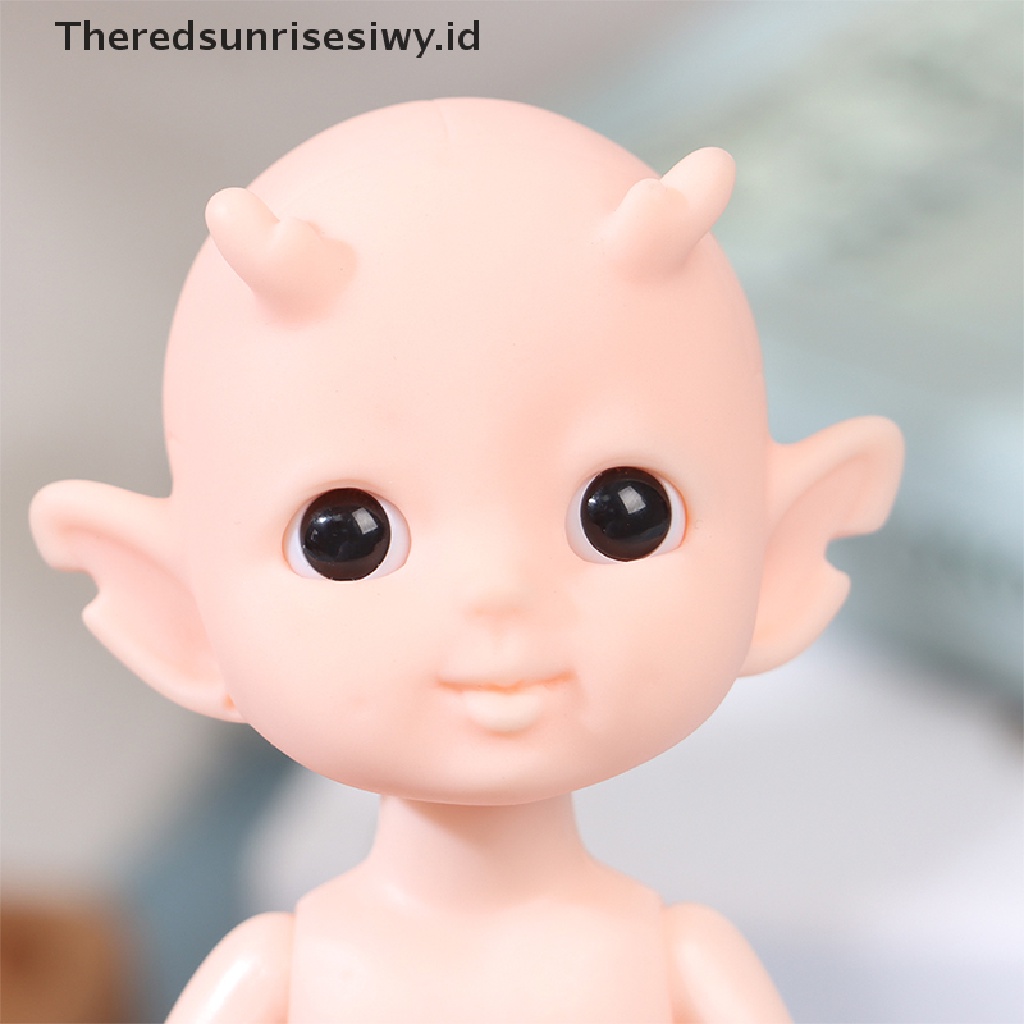 (Theredsunrisesiwy.Id) Mainan Boneka Bjd Elves Horned 13 Sendi Dapat Bergerak Ukuran 16cm Untuk Anak