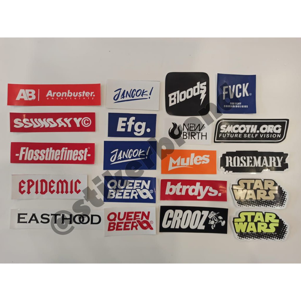 

STIKER BRAND BISA PILIH DISTRO GRAFTAC HYPEBEAST LOCALBRAND STICKER KATALOG 005