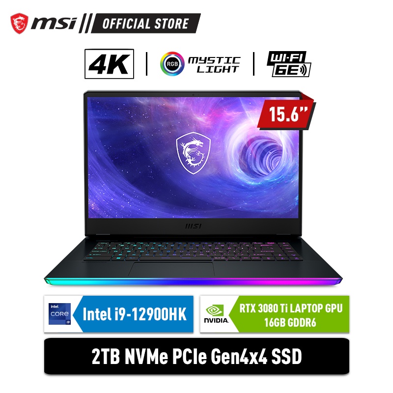 MSI Raider GE66 12UHS i9-12900HK RTX3080Ti 15,6" UHD M365 Personal
