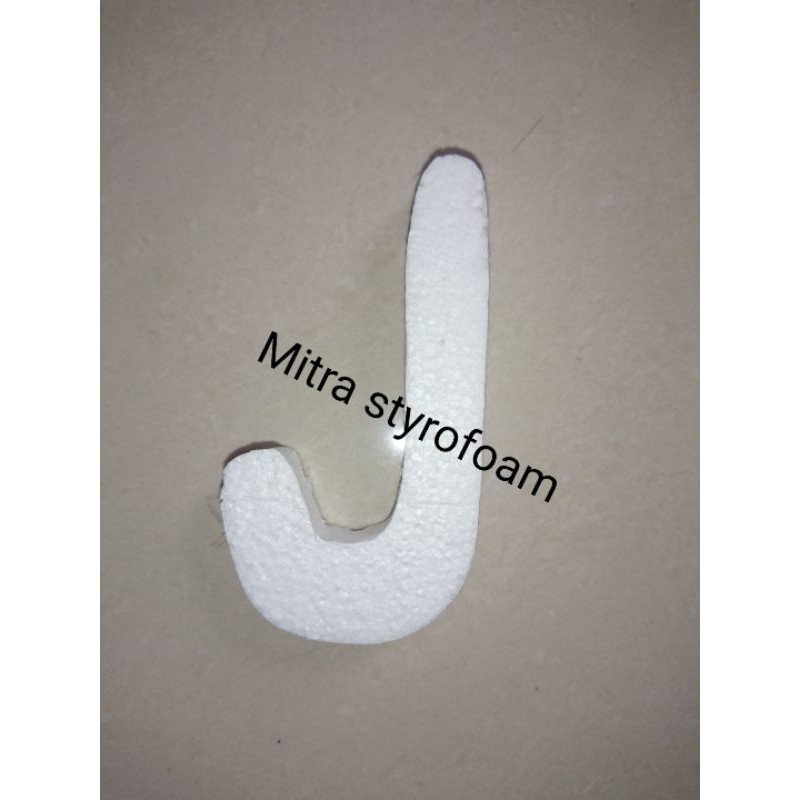 

Hiasan natal/kue bahan styrofoam bentuk permen natal J ukuran 13cm x 6cm x 2cm