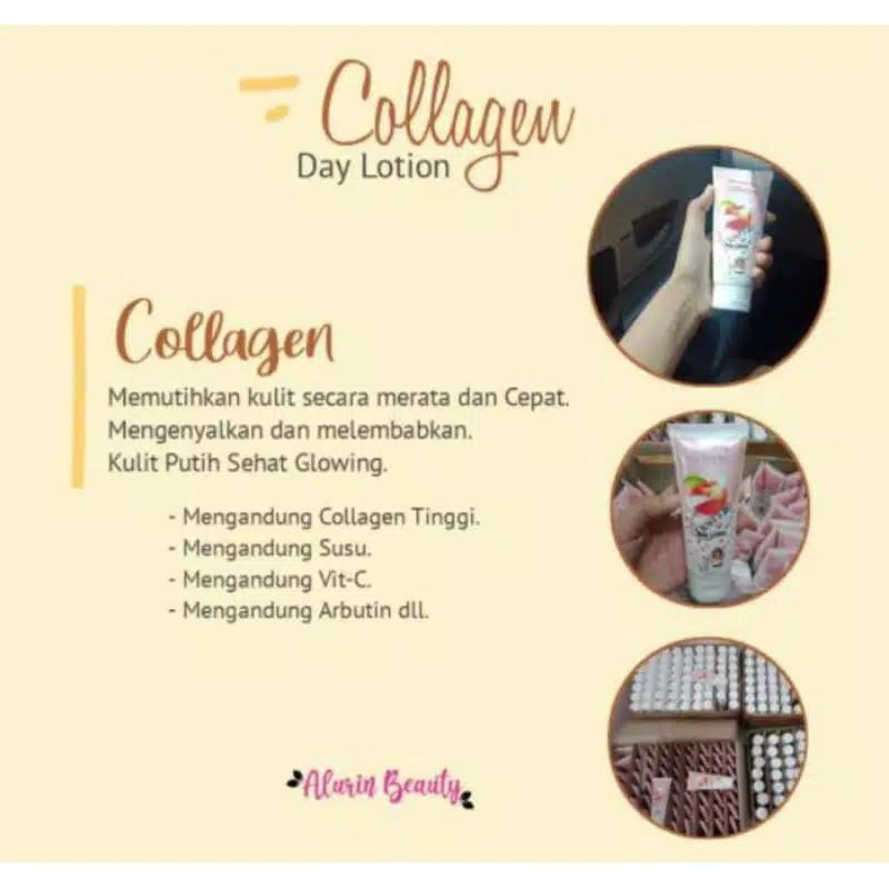 HAND BODY DAY LOTION COLLAGEN ALURIN BEAUTY PENCERAH BADAN MENGANDUNG COLAGEN