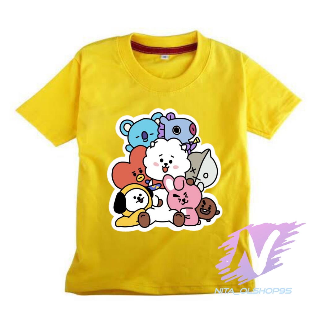 kaos anak animasi kartun bts