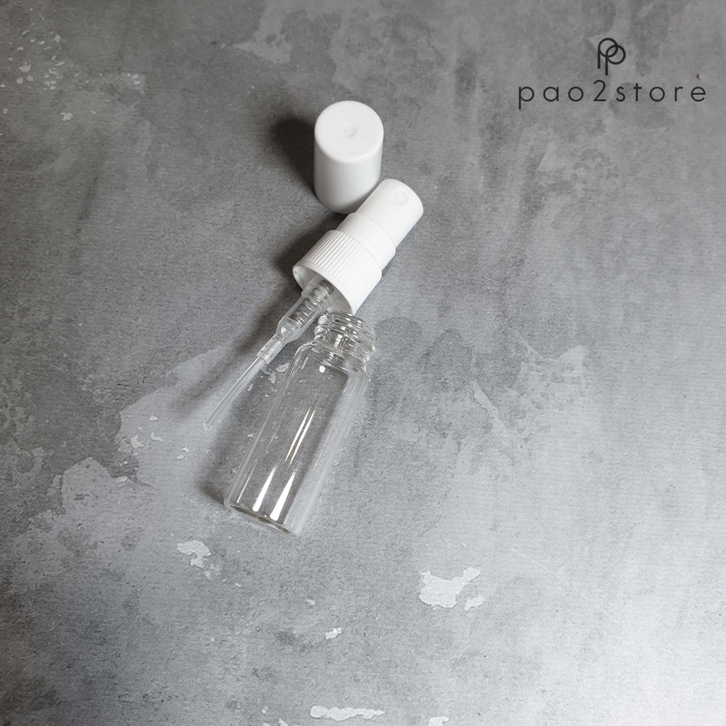 Botol Spray Kaca 3ml Bening Tutup PUTIH - Refillable Atomizer Travel Size untuk Parfum Decant