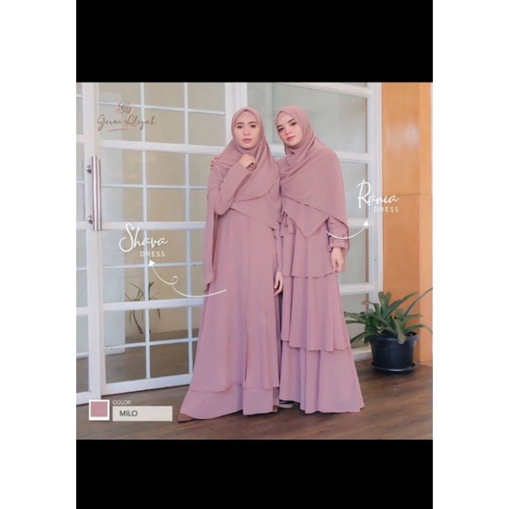 RANIA DRESS GAMIS SYARI GERAI ALIYAH MURAH FREE HIJAB + CADAR 2 LAYER