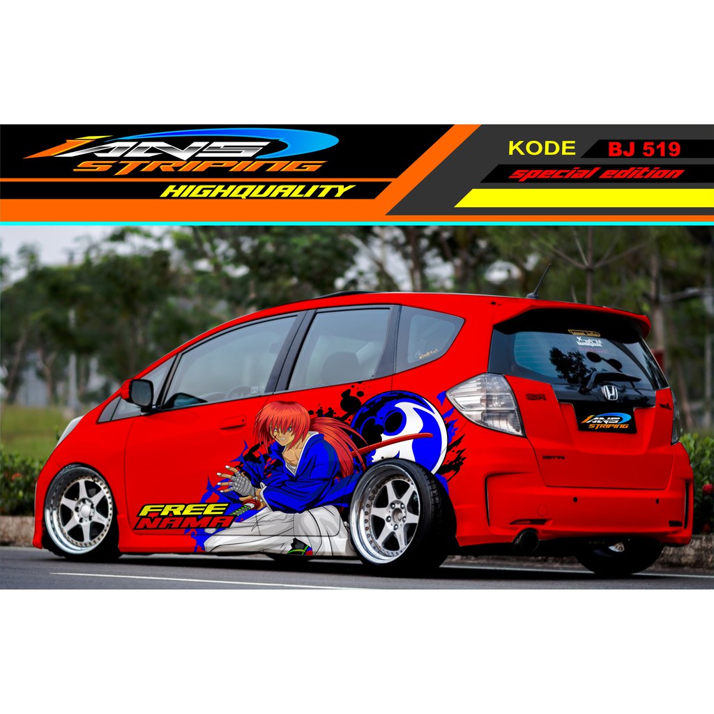 STICKER MOBIL HONDA JAZZ SAMURAY / STCKER MOBIL BRIO AGYA AYLA SIGRA AVANZA / STIKER SAMPING MOBIL