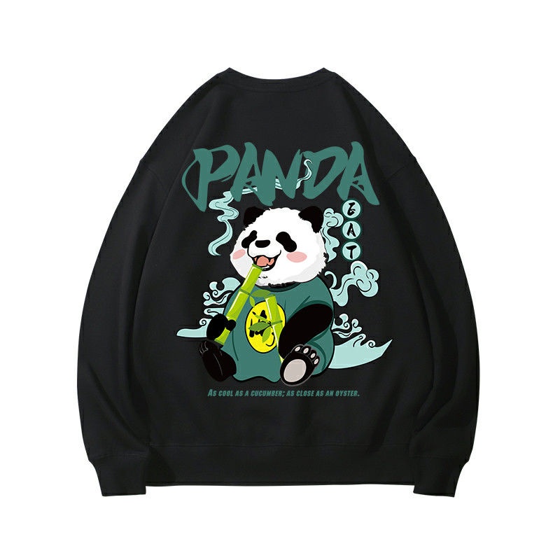 Promo COD Sweater Pria Wanita Pasangan Panda Printed Couple Sweatshirt Chinese Style Loose Casual Men Women Hoodie Fashion Long Sleeves Pullover Couple Set