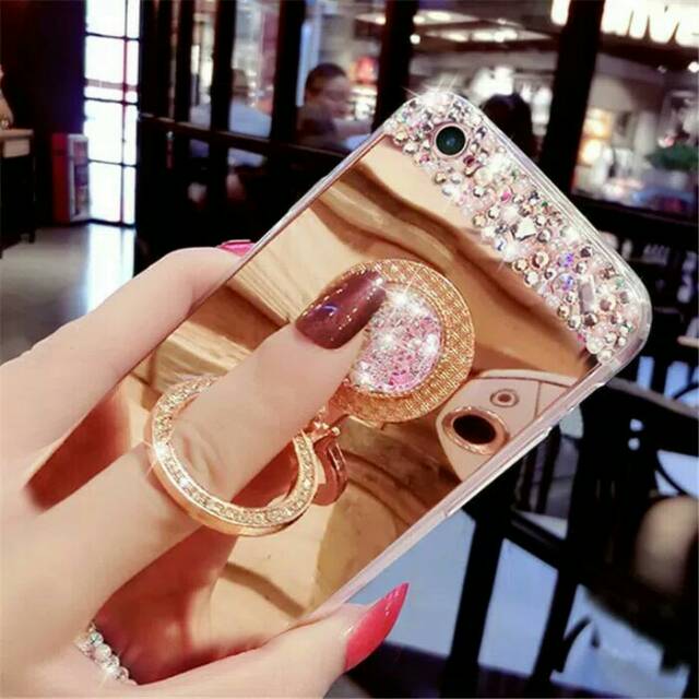 Case Oppo a57/ a39/ Sofcase Swarovski Mirror + Iring