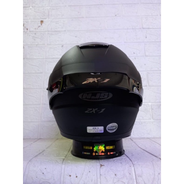 NJS ZX-1 SOLID FLAIN MATT BLACK DOFT PAKET GANTENG VISOR IRIDIUM + SPOILER-8