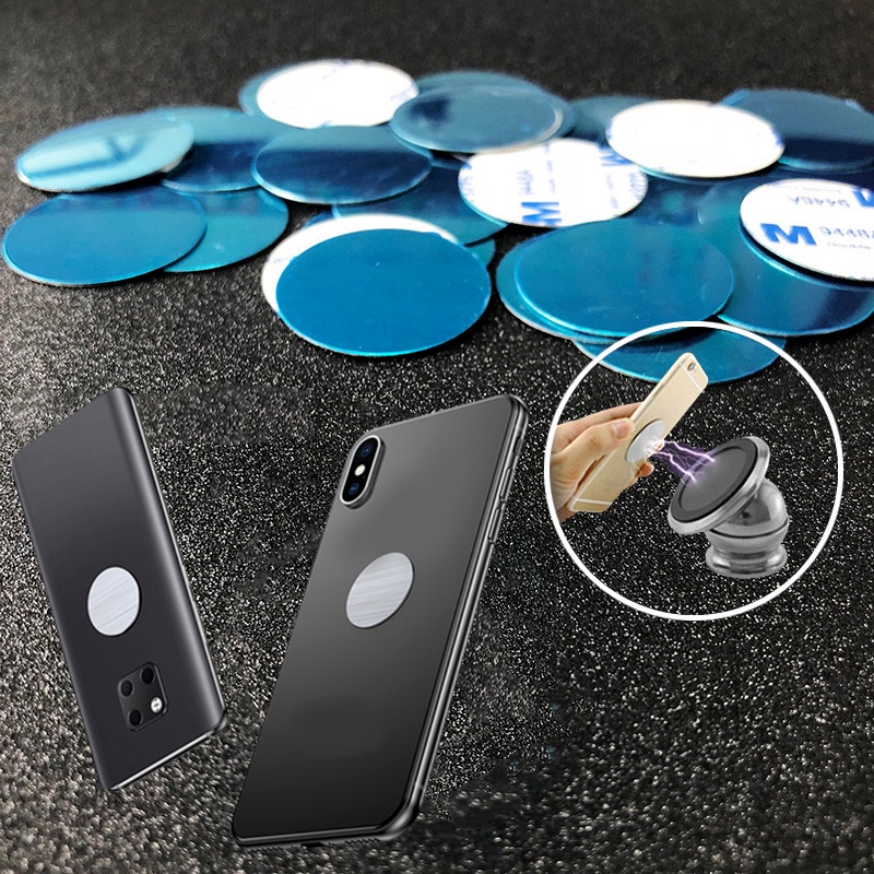 3pcs Piringan Besi Magnetik 30x0.3mm Dengan Perekat Untuk Holder Handphone