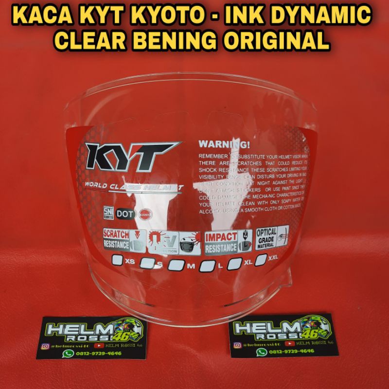 [COD] Kaca Visor KYT KYOTO - INK DYNAMIC ORIGINAL CLEAR BENING - Original Genuine Part KYT