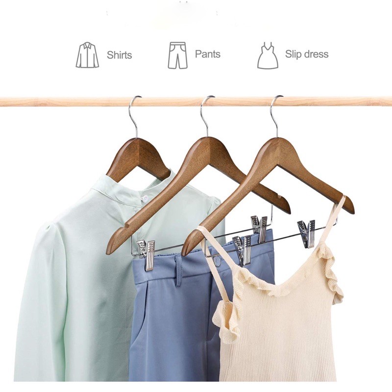 HANGER JEPIT KAYU DEWASA BOTTOM SILVER (LK-KB)