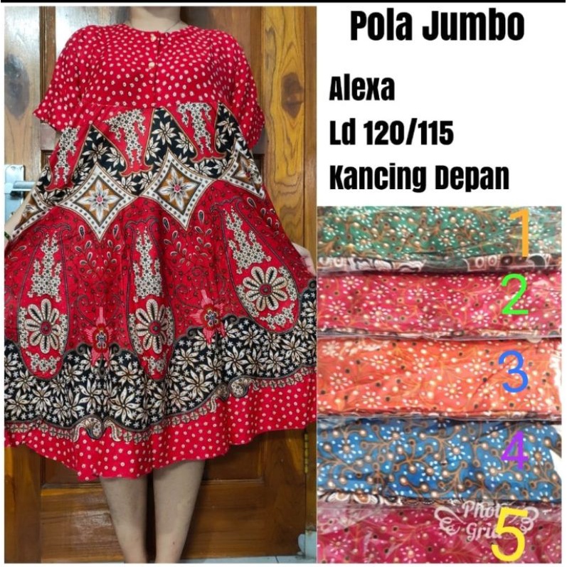 Daster Wanita Dewasa Solo Pola Jumbo Model Kancing Depan |COD