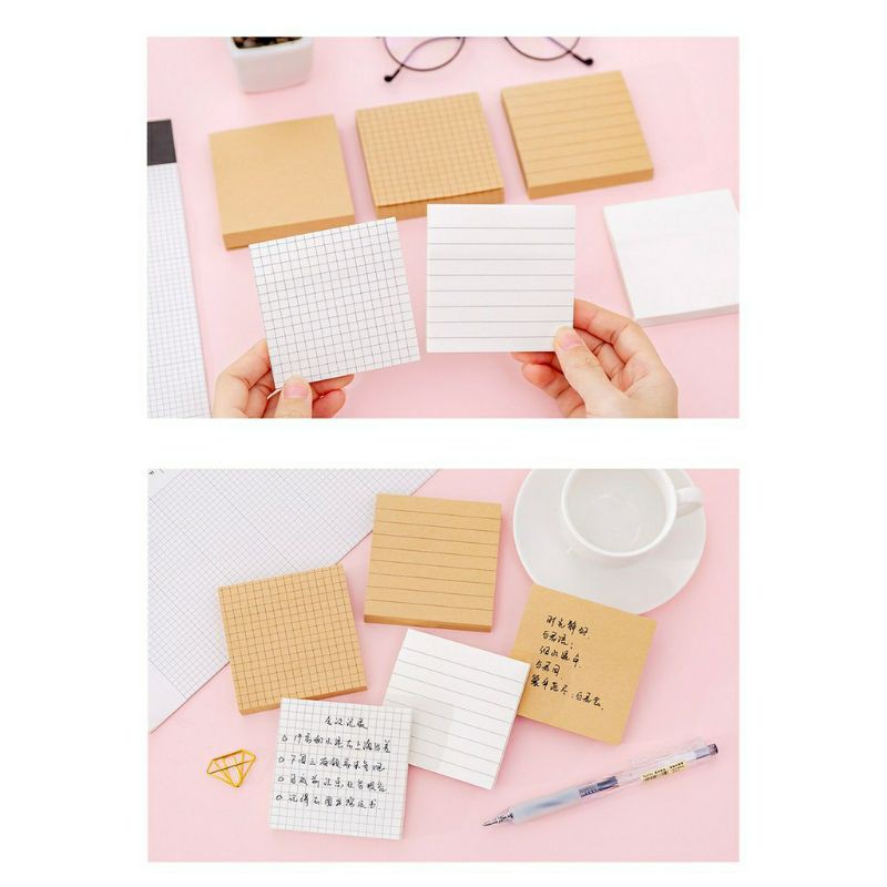 Memopad Memo Brown White Basic Vintage Simple Murah Kertas Catatan Pengingat Notepad-1