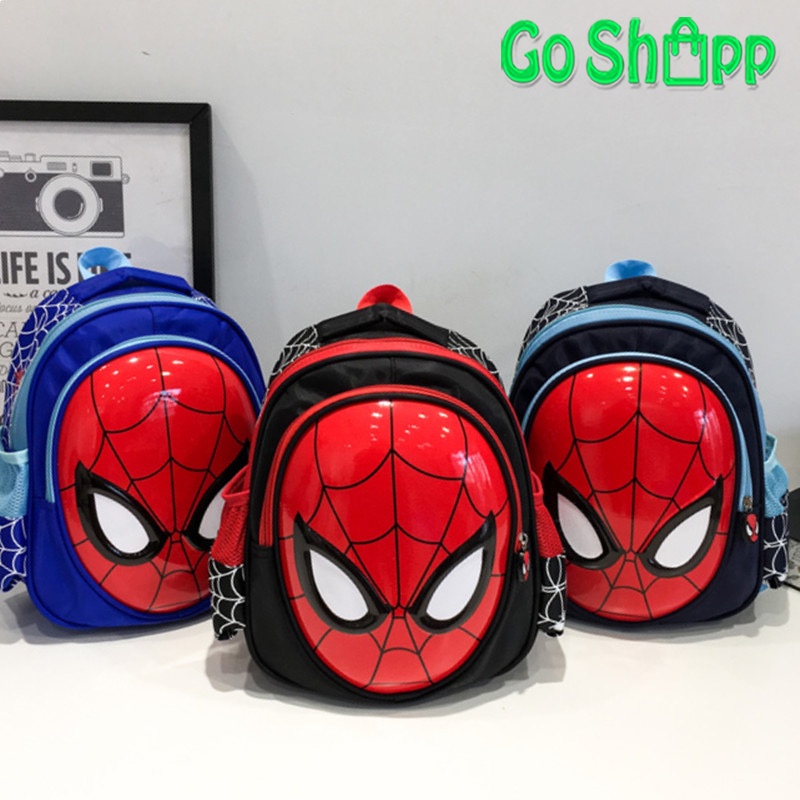 Tas Sekolah Anak Karakter Spiderman 3D Timbul Import Premium High Quality Terbaru -  Backpack Anak Sekolah SD - Tas Anak Karakter Spiderman - Tas Sekolah Anak Laki laki [BK18]