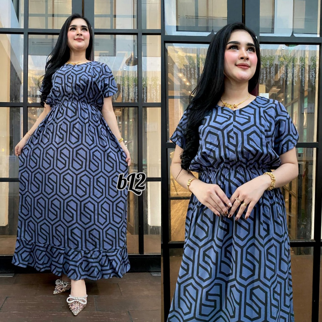 DRESS JUMBO REMPLE BAWAH MOTIF TERBARU VIRAL