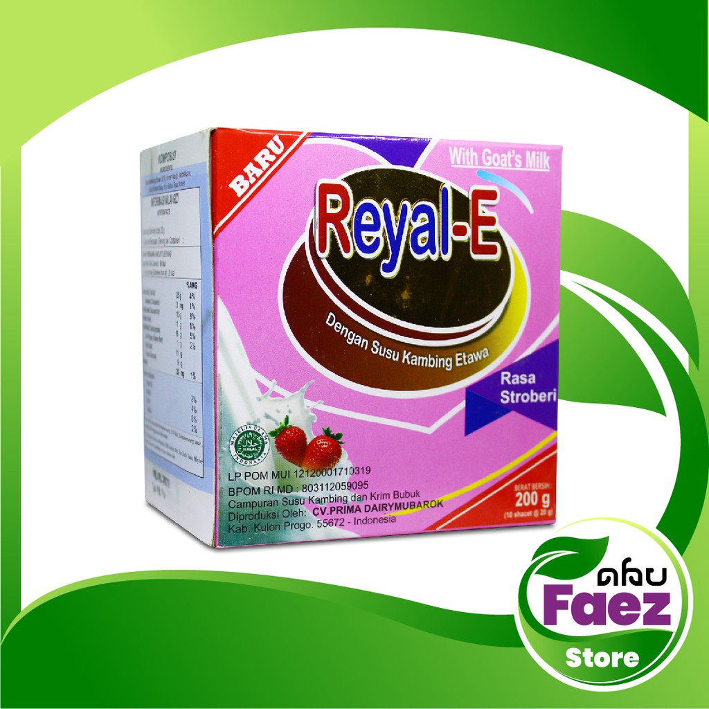 

SUSU KAMBING ETAWA REYAL-E Bubuk Sachet Varian Strawberi Bergizi & Bernutrisi Tinggi