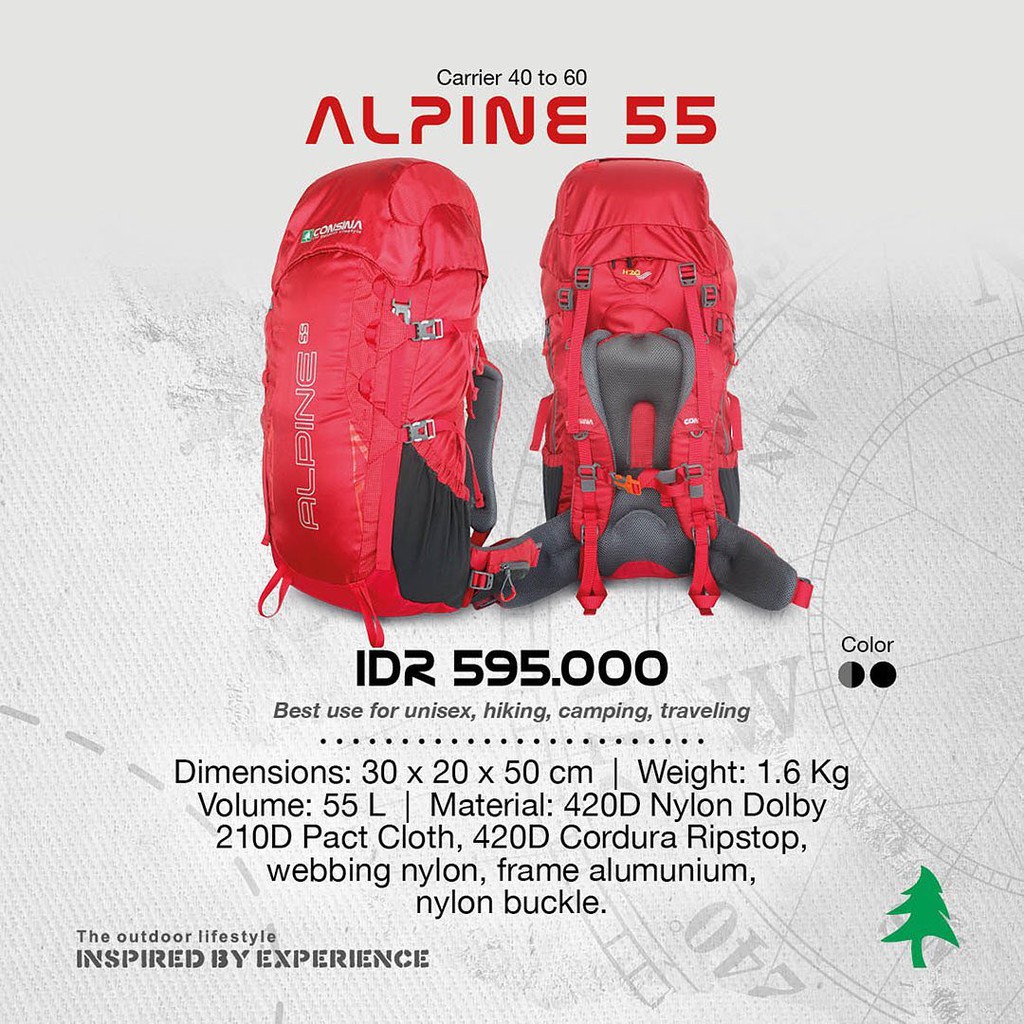tas gunung carrier consina alpine 55l