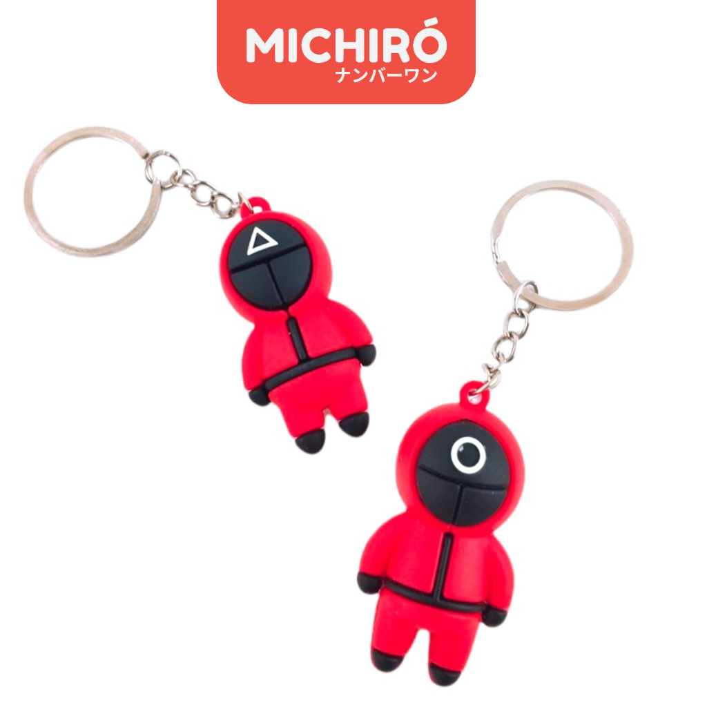 Gantungan Kunci Lucu / Gantungan Kunci Mini Character Squid Game Berbahan Karet -Squid Game Key Chai