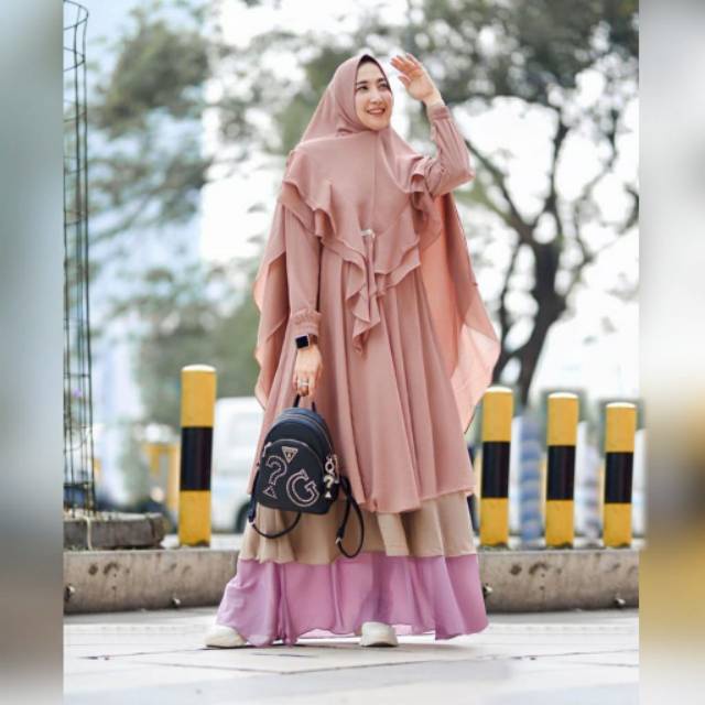 Gamis Set Hijab Jumbo Ld 120 130 140 HAVANA SYARI S M L XL XXL 3XL 5L Gamis Ceruty Babydoll Wanita Murah