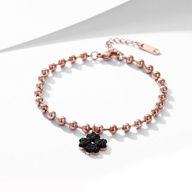 Gelang kaki bungan rantai biji Titanium Korea Style Wanita Anti Karat