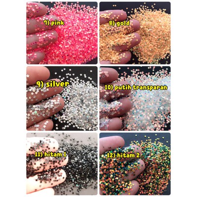 Glitter bintang star glitter nail art make up scrapbooking slime