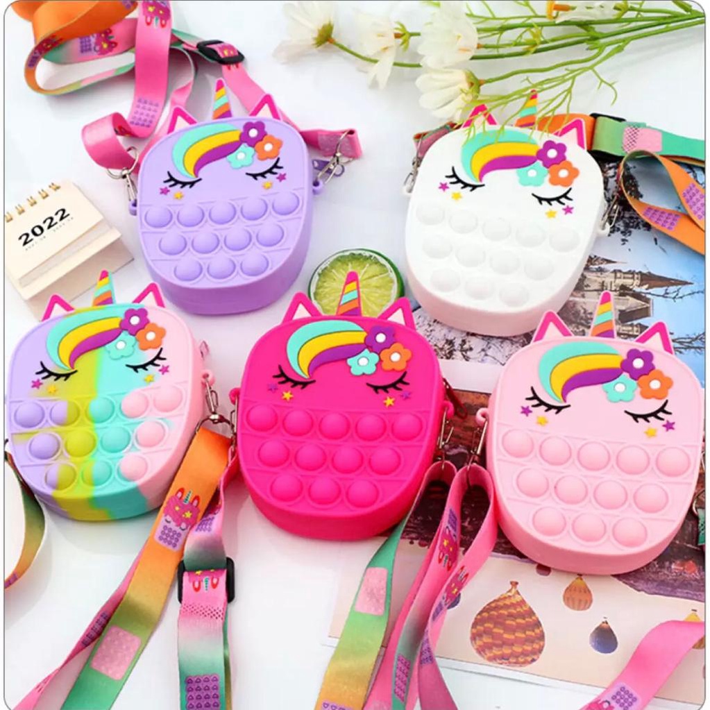 11.11 SALE : TAS ANAK IMPORT LUCU JELLY SILICON KARAKTER TAS POP IT ANAK