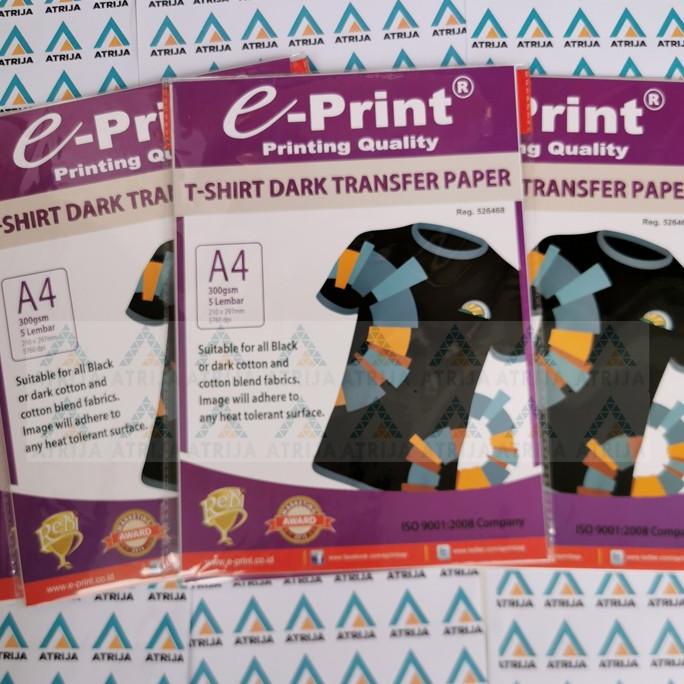 

T-Shirt Dark Transfer Paper EPrint- Kertas Print Sablon Hitam Gelap A4