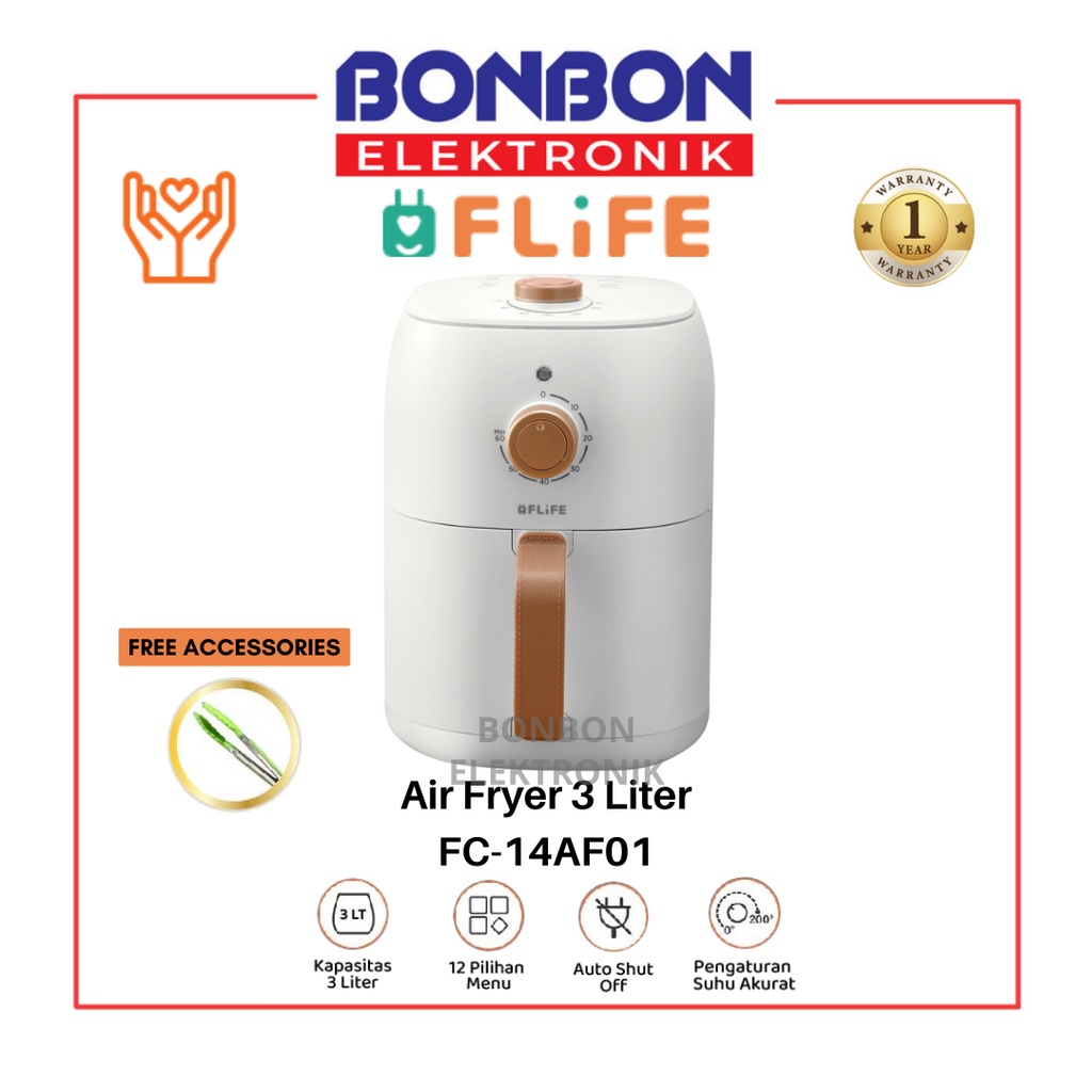 FLIFE Air fryer FC-14AF01 3 L - Mesin Penggoreng tanpa minyak 3L