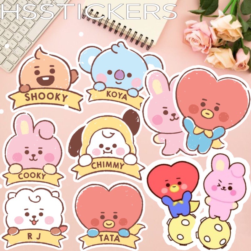 

Stiker BT21 Baby Decoratif Tumblr Aesthetic Tata Koya RJ Cooky Chimmy Shooky BTS / Stiker Kpop