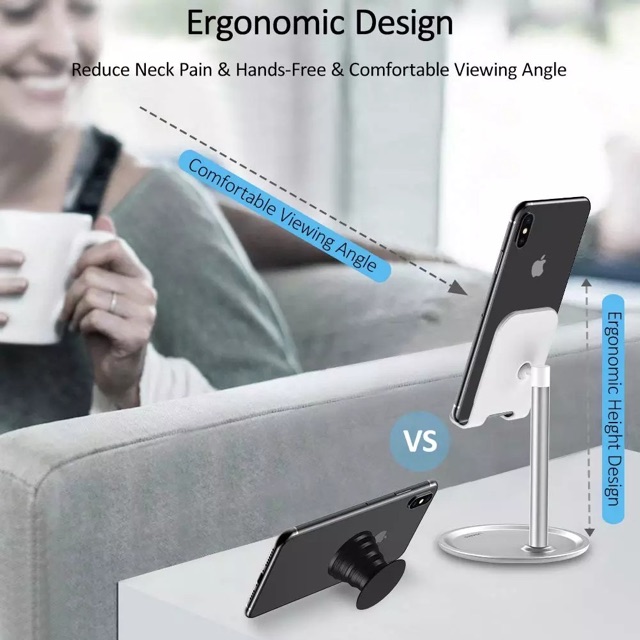 Standing metal handphone table adjustable universal Holder table