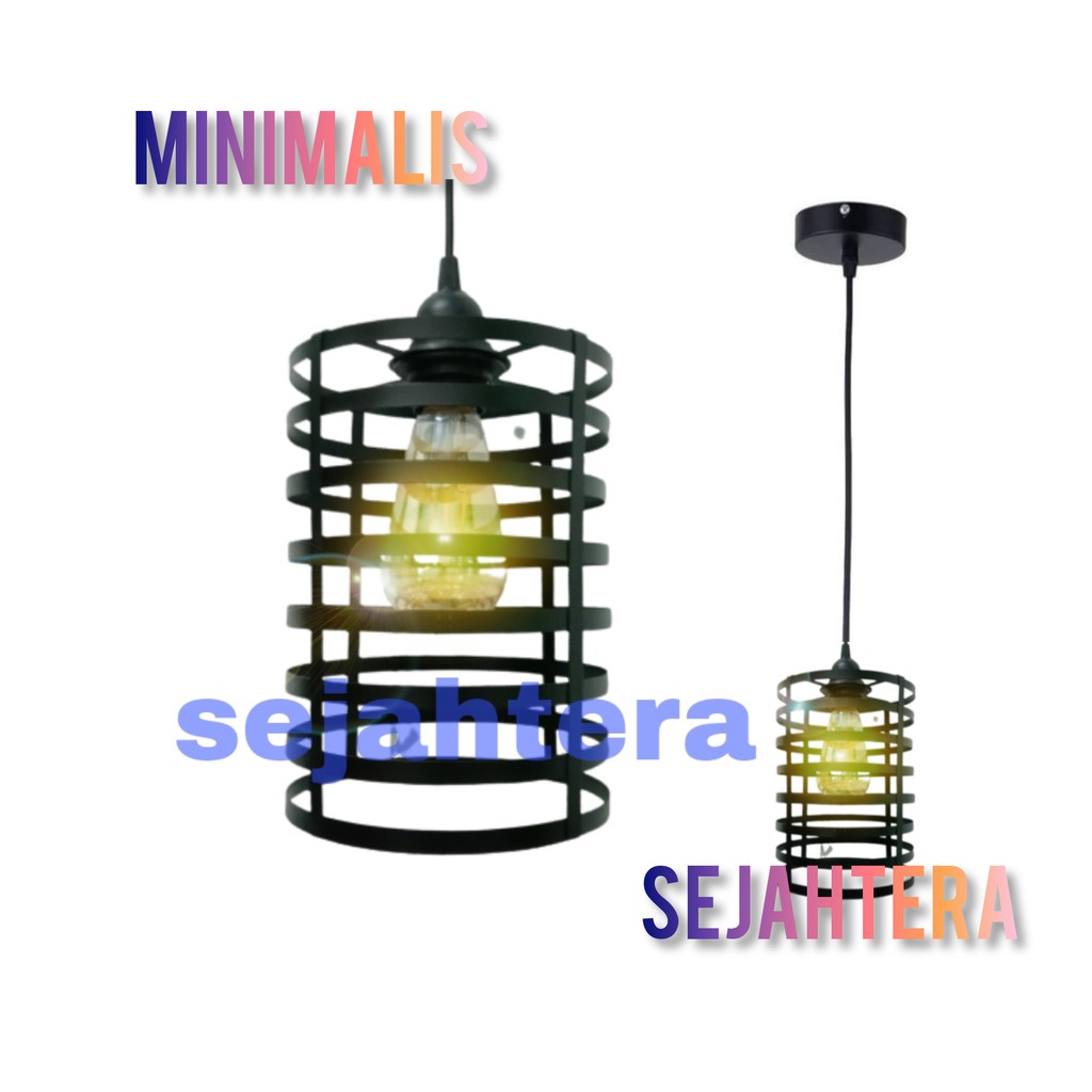 Kap lampu hias gantung modern bahan besi