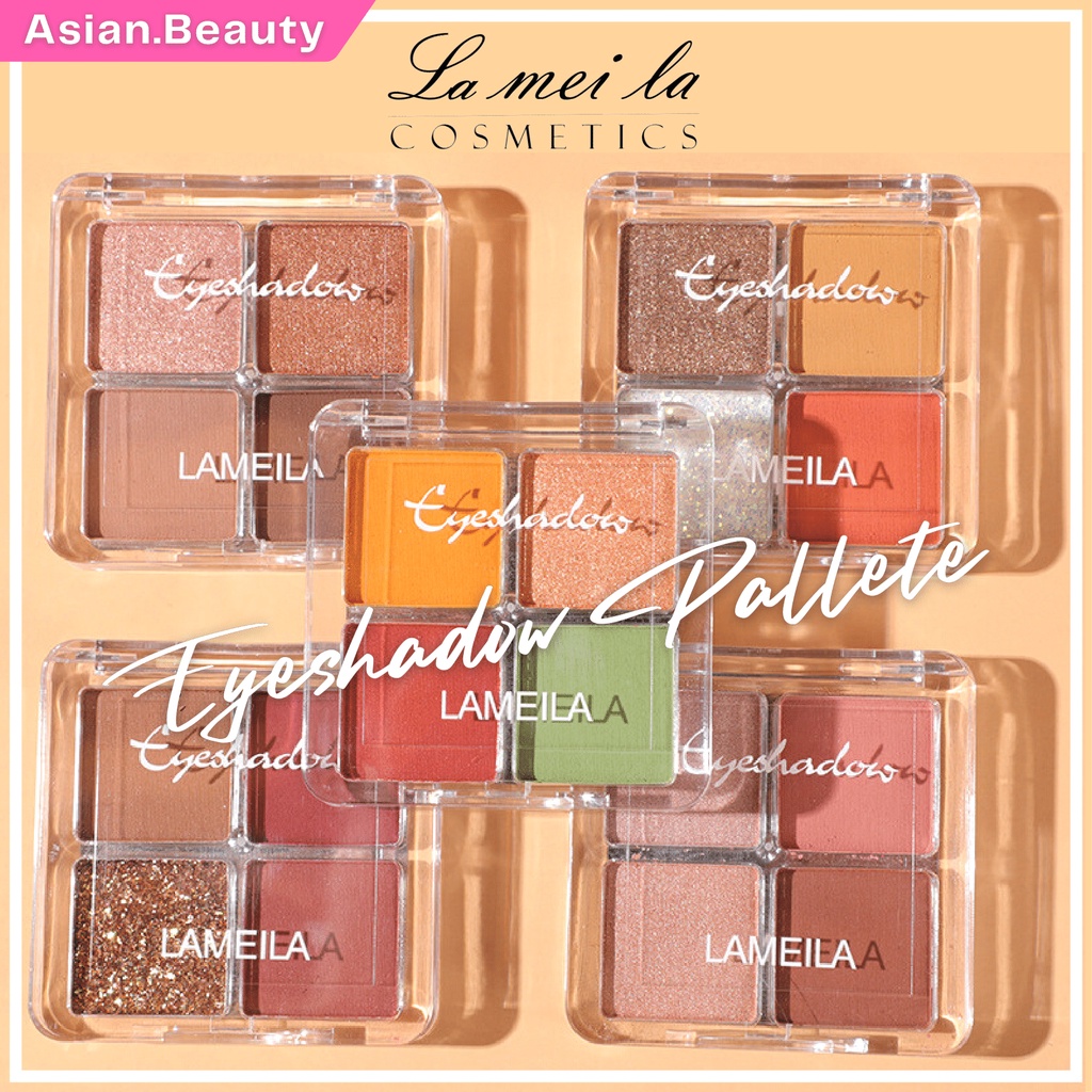 ~AB~ Eyeshadow Palette Lameila 4 Warna Eyeshadow Palette Eyeshadow Lameila Eyeshadow gliter Eyeshadow Lameila Kosmetik Mata